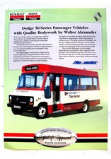 RENAULT DODGE 50 Series Bus Passenger Vehicle Sales Sheet Walter Alexander