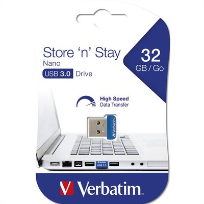 98710 Verbatim Store n Stay NANO USB Flash Drive 32GB ~D~