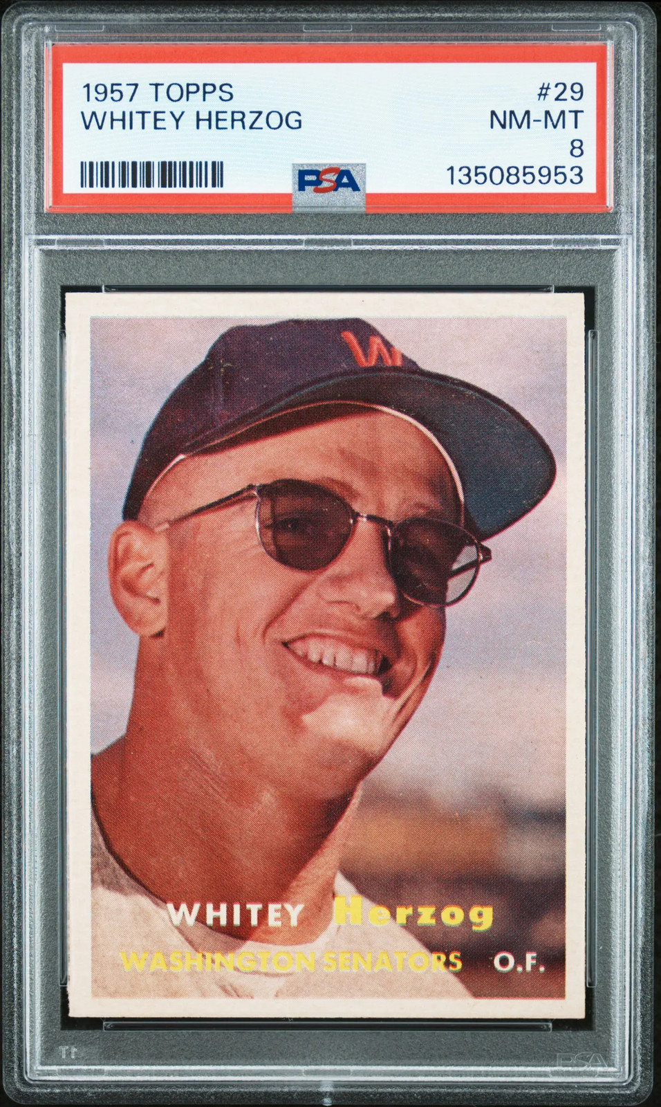 1957 Topps Whitey Herzog #29 PSA 8