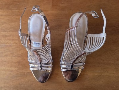 Christian Siriano for Payless Krissy Rose Gold Strappy Caged Heels Women s Size