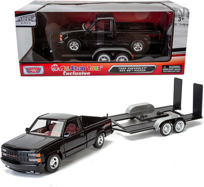 1992 Chevy Silverado C1500 454SS, Black with Red Interior, and Towing Trailer, 1