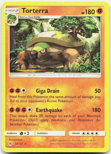 Torterra 58/131 Rare Forbidden Light Pokemon NM/LP