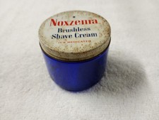 Vintage Noxzema Glass Jar with Lid Cobalt Blue Empty - No Labels