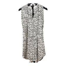 H&M Snake Print Black & Off White Sleeveless Shirt Dress Size 2