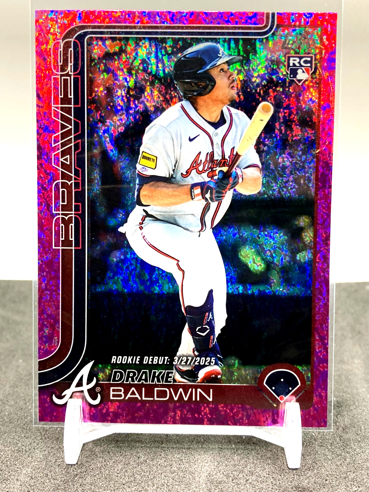 2025 Topps Update #US113 / Drake Baldwin RC Debut Braves / Pink Holo Foil SP