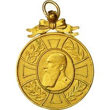 Belgium, Leopold II, Medal, 1865-1905, Excellent Quality, Gilt Bronze, 31