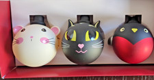 IKEA VINTERFINT Weihnachtsdeko Kugeln 3er Set Rotkehlchen Maus Katze verpackt sehr guter Zustand