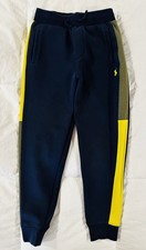 Polo Ralph Lauren Boys Sweatpants Jogger Pants Navy Yellow Olive Drawstring S 8