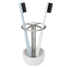 Toothbrush Holder Stand, for Razor, Bathroom Vanity Countertop, Stainless Ste...