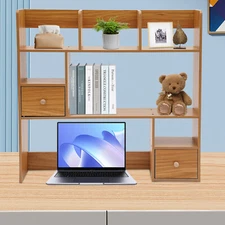 9 Compartments Desktop Book Shelving Office Desk Organizer Desktop Storage Rack