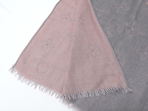 LOUIS VUITTON Scarf Cashmere Silk Monogram Gray x Pink Italy 38220002800 2 - Picture 4 of 12