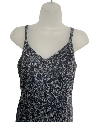 Jumpsuit mittel dunkel Blumen Spaghettiträger transparent weites Bein Sommer kantig Boho - Bild 3 von 9