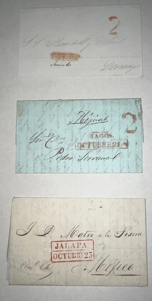 Mexico 12 Stampless Covers 1827 To 1856 Lagos Los Reyes San Dimas Rio Grande XF - Image 4 of 4