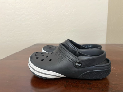 Jibbitz By Crocs Unisex Kilby Clogs Shoes Black White Slip On Perforated W 7 M 5