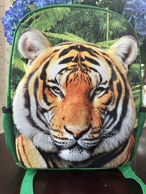 Adventure Planet 3-D Tiger Backpack Green NWOT