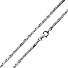 MATERIA Damen Herren Panzerkette Silber 925 antik 2mm Halskette silber + Etui