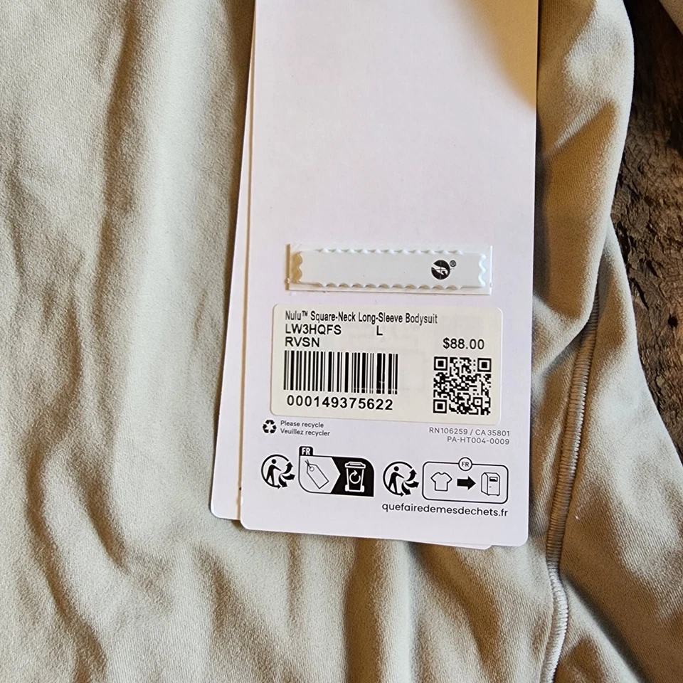 Body Lululemon Mujer Nulu Cuello Cuadrado Manga Larga Beige Talla Grande Riverstone Foto 3 de 4