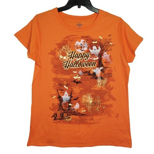 Way To Celebrate Happy Halloween Short Sleeve Orange T-shirt Size XL 100% Cotton | eBay