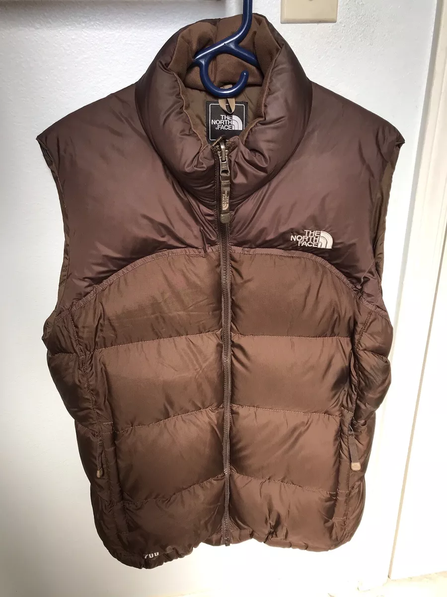 THE NORTH FACE NOVELTY NUPTSE PUFFER 700 DOWN Brown VEST Women’s L