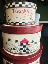 Set of 3 Vintage Inspired Decorative Nesting Storage Boxes Farmhouse Shabby Chic