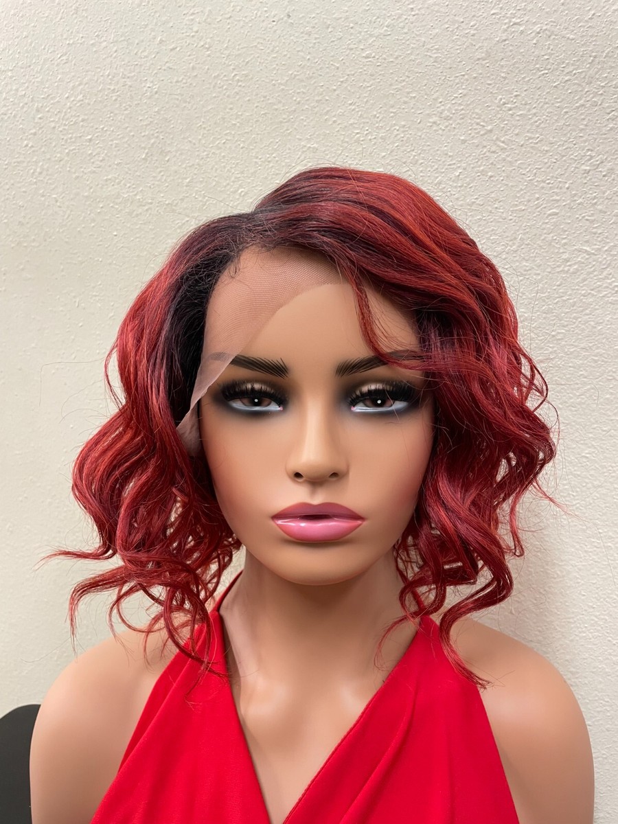 Brown Sugar Human Hair blend Swiss lace front wig Red Velvet  display picture 1