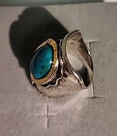 sterling silver ring  925 Gemstone Ring Labradori… - image 3