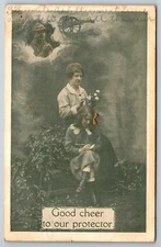 1916 WWI Family writing to Soldier Military Cannon Postcard Adams Coupland TX