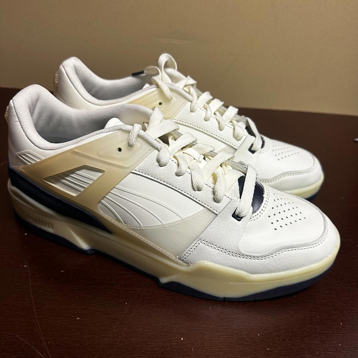 Puma Slipstream Blank Canvas Lace Up Mens Blue and cream  display picture 3