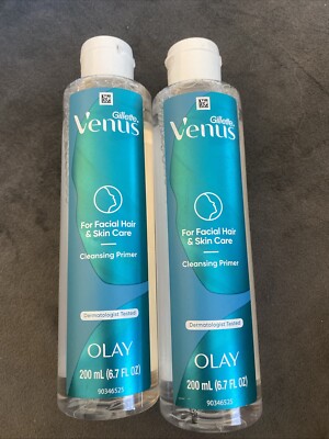 x2 Gillette Venus for Facial Hair & Skin Care Cleansing Primer 6.7oz / 200mL
