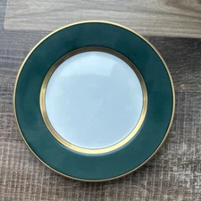 CIRCA 1978 FITZ AND FLOYD "RENAISSANCE" DARK GREEN. BREAD BUTTER PLATE