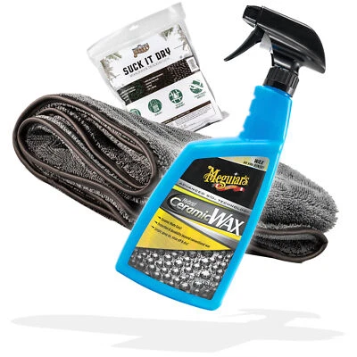 DETAILMATE Meguiars Hybrid Ceramica Spray 768 ml + Panno in Microfibra - 50x80 cm, 1000 GSM