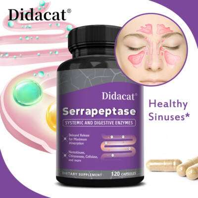 High Potency Serrapeptase Capsules - Supports Sinus Health, Enhance Immunity