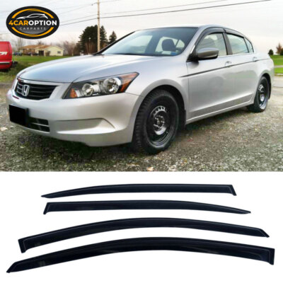 Fits 08-12 Honda Accord Sedan Window Visors Rain Sun Guard Vent 4Pc Set