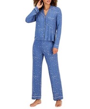 Jenni Women s Notch-Collar Splatter Moonlight Pajama Set Size S