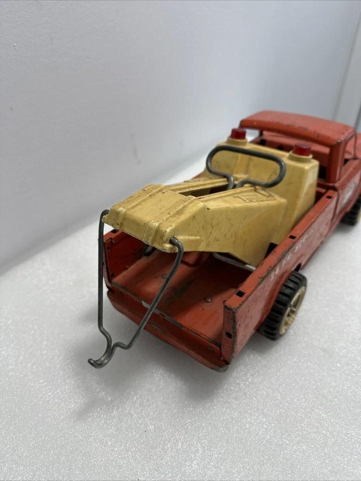 Grúa TONKA CAA naranja de colección años 70 pintura original acero prensado rara Foto 4 de 4