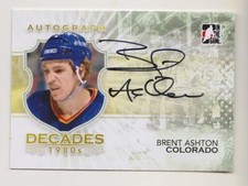 10-11 ITG Brent Ashton Auto Decades 80s Autograph Colorado Avalanche 2010