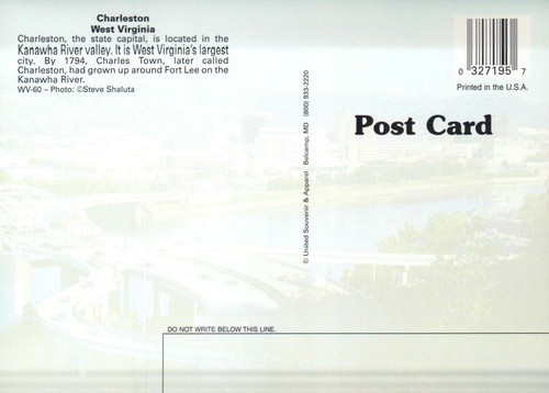 Charleston West Virginia Kanawha River Valley, around Fort Lee WV Roads Postcard - Picture 2 of 2