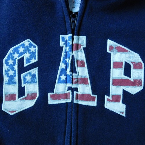 Gap Youth Kids Size Large 10/11 Red White Blue Embroidered Patriotic Logo Hoodie - Picture 4 of 11