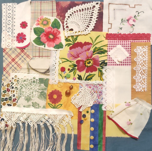 Slow stitch junk journal kit Embroidery Vintage fabric Lace Sewing and Craft #28 - Picture 8 of 10