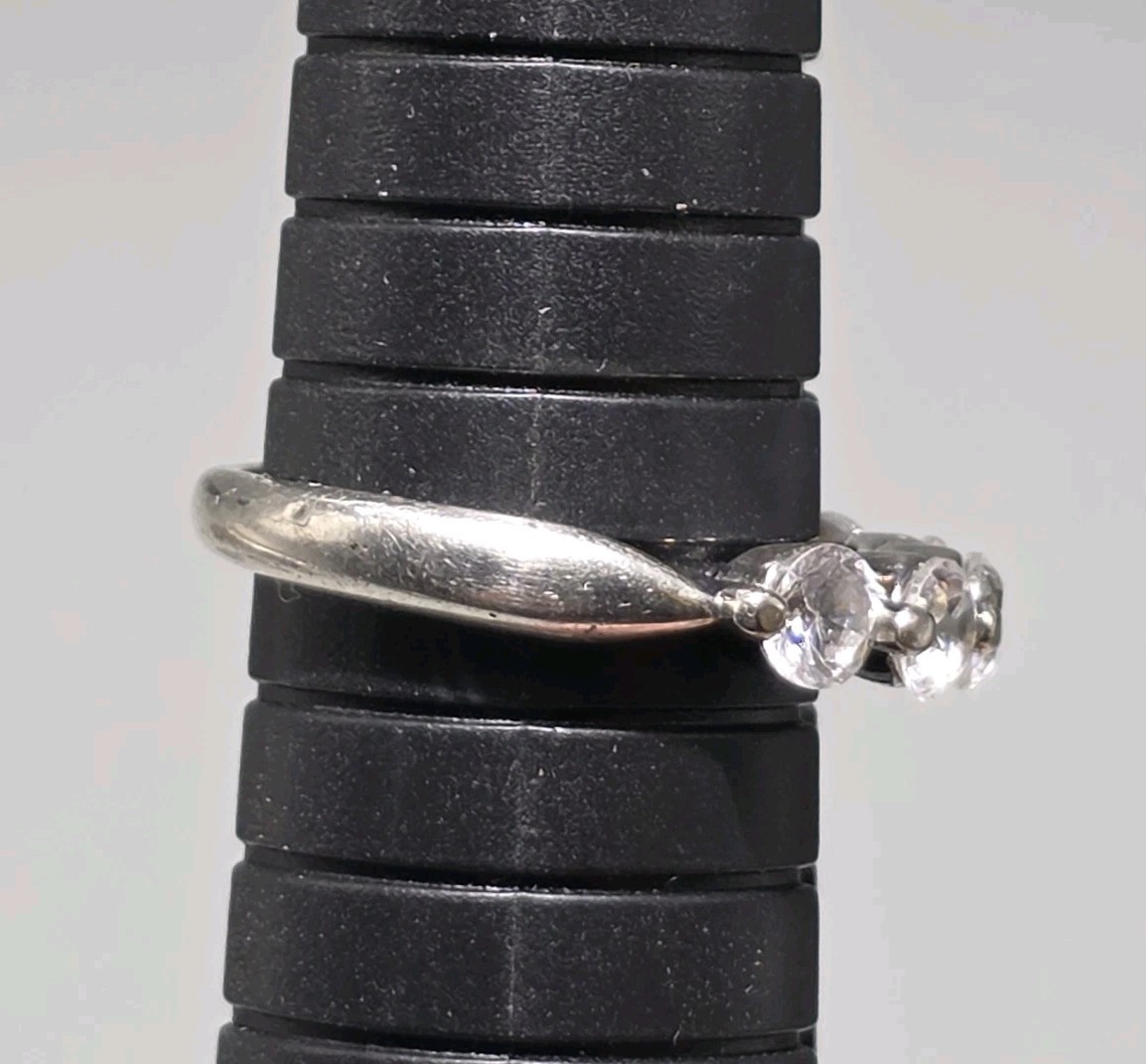 925 Silver Five Stone Anniversary Band or Stackab… - image 9