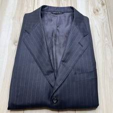 Canali Exclusive Collection Italy Super 170'S Wool Blazer Stripes Gray Men 42R