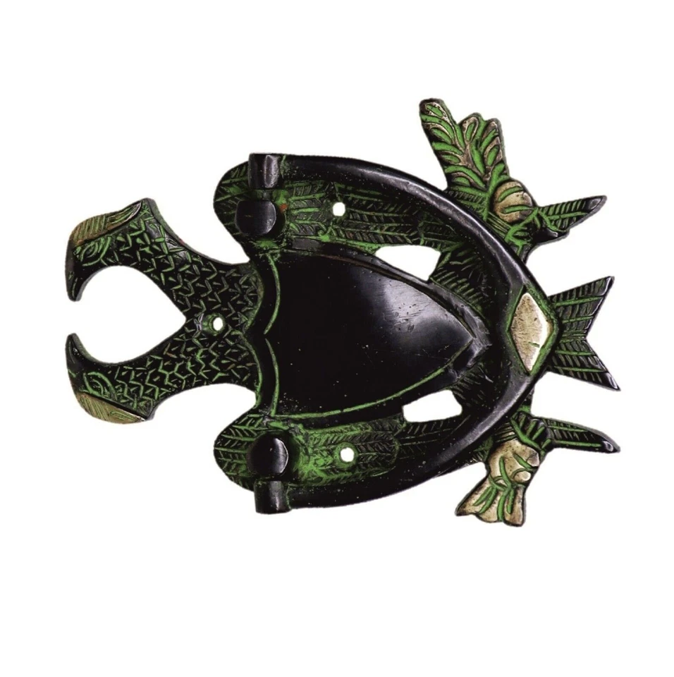 Timbre de puerta de latón hecho a mano con forma de águila de dos caras Foto 4 de 4