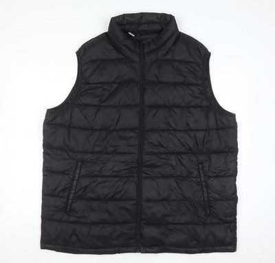 St. Bernard gefütterte Herrenweste schwarz 3XL durchgehender Reißverschluss Nylon