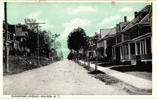 Gladstone Avenue Walden NY Vintage Linen Postcard Early 20th Century