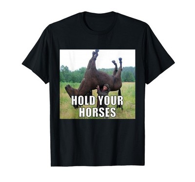 Hold Your Horses Funny Meme T-Shirt