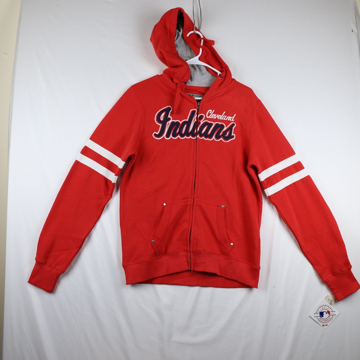 Cleveland Indians Hoodie Mens Medium Red MLB Baseball Zip Up