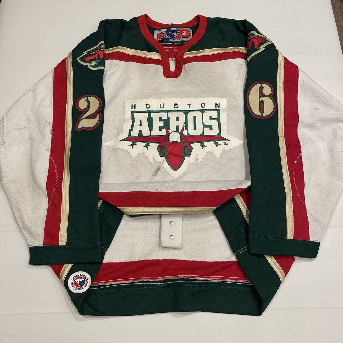 Game Worn Kyle Wanvig Houston Aeros AHL Hockey Jersey Used White 