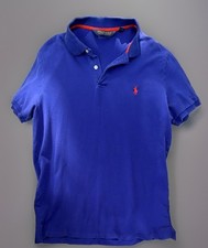 Polo Golf Men's Blue Solid Short Sleeve Collared Polo Shirt MEDIUM