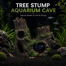 Aquarium Tree Stump Cave Resin Fish Tank Decor Betta Shrimp Hide Shelter