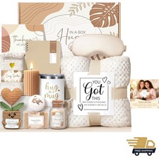 Gift Basket for Women Flannel Throw Blanket Self Care Get Well Soon